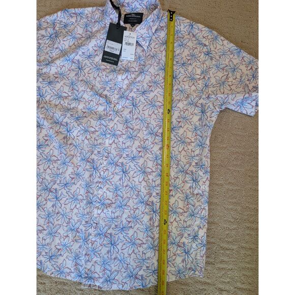 NWT Rodd & Gunn Shirt Men XL Red Blue Floral Short Sleeve Button Down Sports Fit - Picture 6 of 7